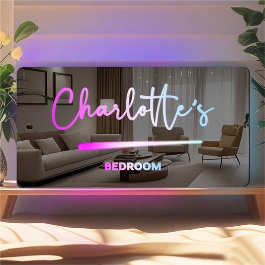 Custom Name Hollow Mirror Lamp