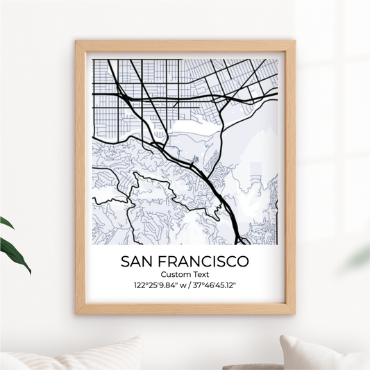 Custom City Map Wall Art Poster