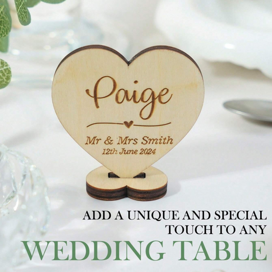 Custom Text Heart Shaped Wooden Ornament