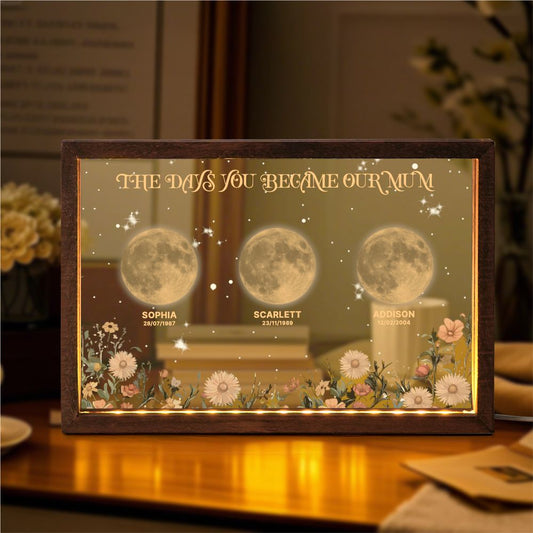 Custom Moon Chart & Name Photo Frame Night Light