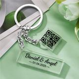 Custom QR Code & Couple's Anniversary Acrylic Keychain