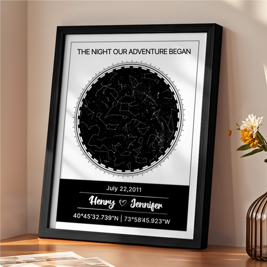 Custom Star Chart & Name Wooden Frame